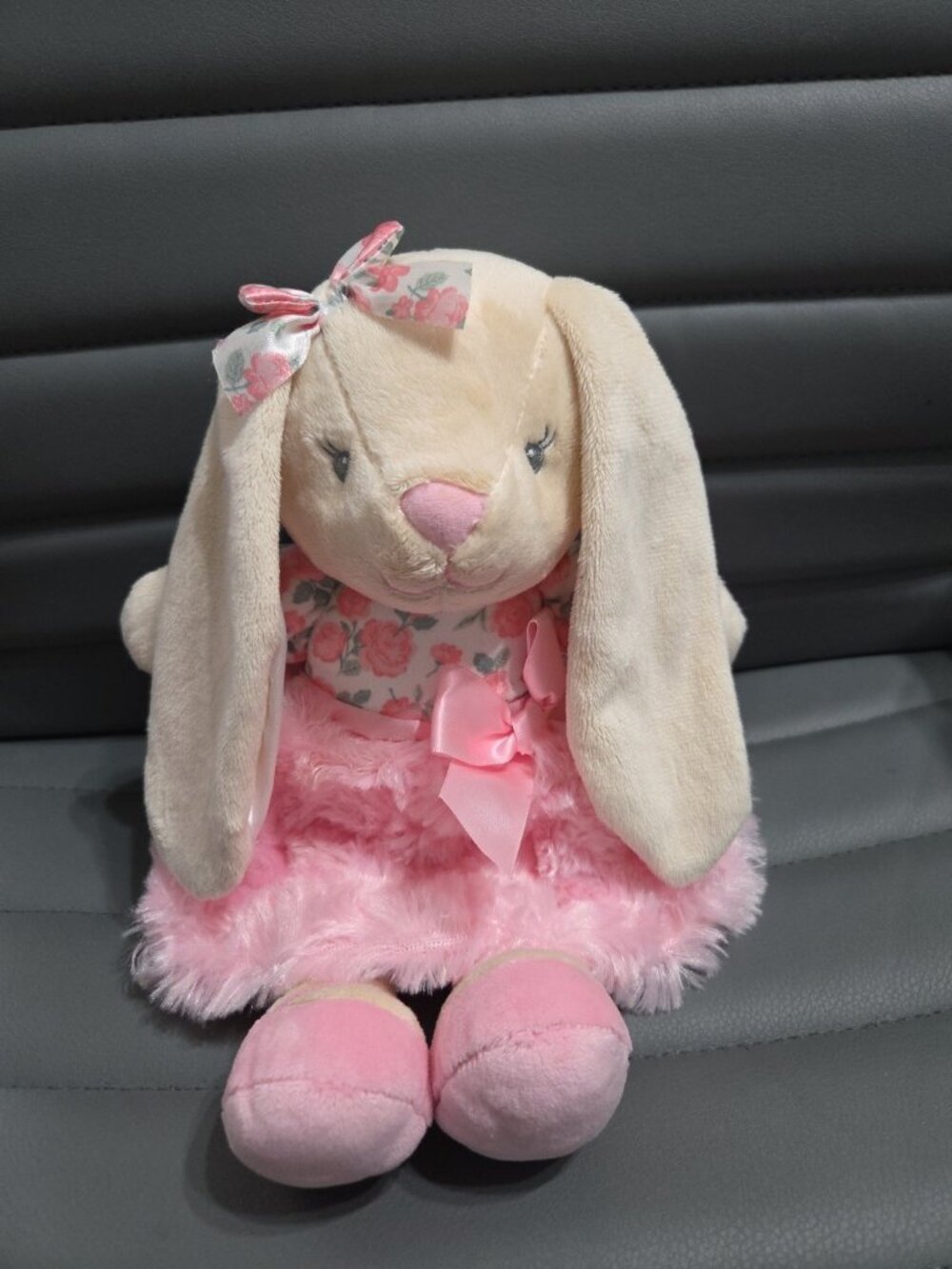 Baby Starters Bunny 12” Plush Ballerina Pink Tutu Floral Dress Satin Ears